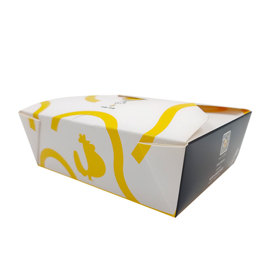 Anti Dirty Greaseproof Food Container Paper Box Rectangle Shape For Restaurant