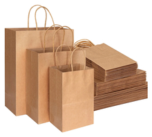 Uncoated Lining Kraft Paper Bags With Handles CMYK / Pantone 8 Color Flexo Printing